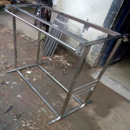 Polished Steel Garment Display Rack