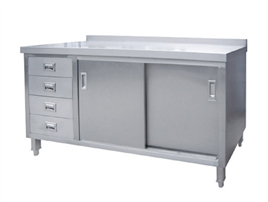 Polished Stainless Steel Restaurant Table Drawer