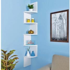 Polished Wood Bookshelf Furniture, Wall Mount