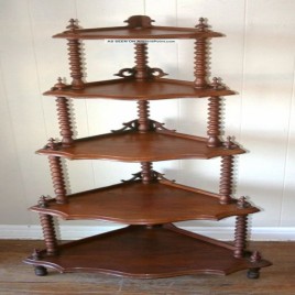 Polished Wood Floor Shelf