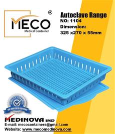 Polypropylene Rectangular Instrument Tray with Lid