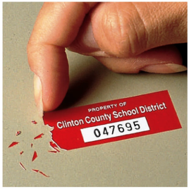 Customized PVC Destructible Label, Roll Packaging