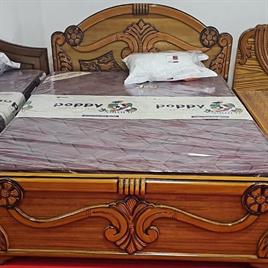 Queen Teak Finish Bed
