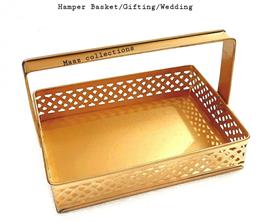Gold Rectangular Iron Basket
