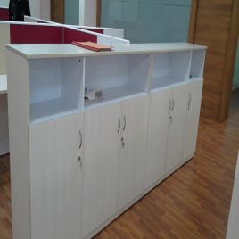 Rectangular Gray Wooden File Storage Unit