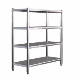 Rectangular Stainless Steel Kitchen Rack, 4 Shelves