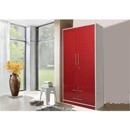 Red 2-Door MDF Wardrobe