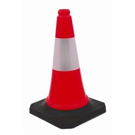 Plastic Road Safety Traffic Cone, Rubber Base, 2 kg