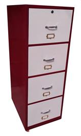 Red White Rectangular Mild Steel Home Drawer
