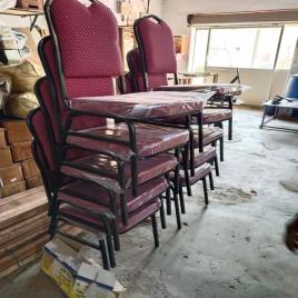 Red Fabric Banquet Hall Chair