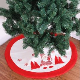 Red Cloth Round Christmas Tree Skirt