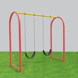 Red Kids Double Arc Swing Machine