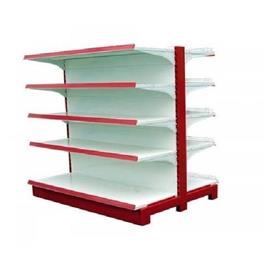 Red Metal Double Rack, 4 Shelves