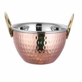 Round Copper Steel Hammered Kadhai