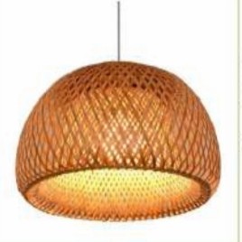 Yellow Round Cane Wall Lamp