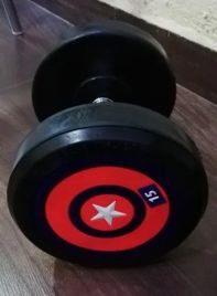 Round Rubber Dumbbells - Gym