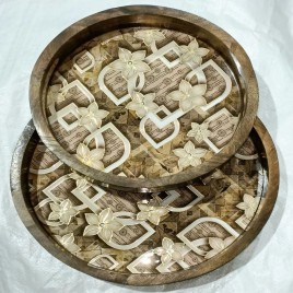 Round Wood Serving Tray