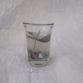 Round White Gel Wax Candle, 2 Inches