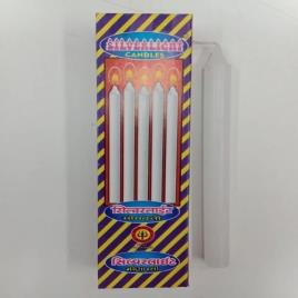 White Plain Round Candles 17mm x 8in (6 Pieces/Packet)