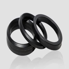 Round Black Rubber Chevron
