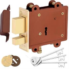 S-GUARD Iron Red Main Door Lock 100MM, 8 Levers Double Turn