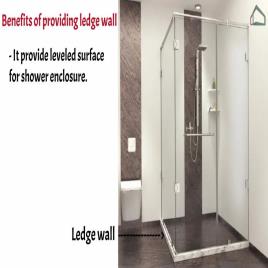 Saint Gobain Sliding Shower Enclosures, Rectangular Toughened Glass