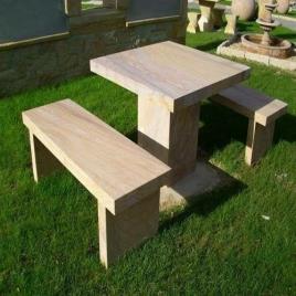 Sandstone Bench with Central Table