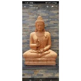 Red Sandstone Buddha Sculpture