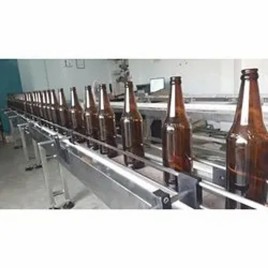 Stainless Steel Bottle Conveyor, 50-100 kg/ft Capacity