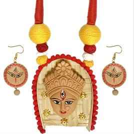 Handmade Terracotta Durga Jewelry Set