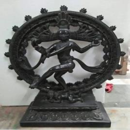 4 Feet Black Dancing Shiva Parvati Marble Statue