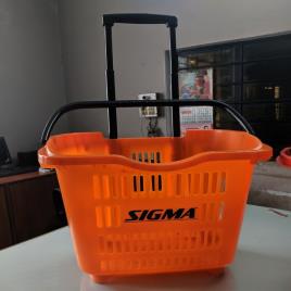Sigma Orange 2-Wheel Plastic Supermarket Trolley