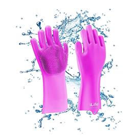 Pink Silicon Scrubber Hand Glove