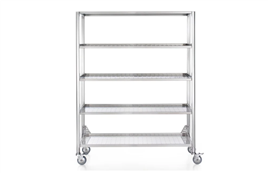 Silver 5-Rack Kitchen Cart