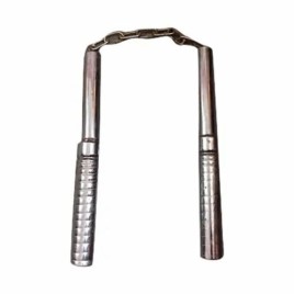 Silver Metal Training Nunchucks