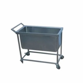 Silver Mild Steel Dish Trolley, Hotel, 18 x 24 x 30 Inch