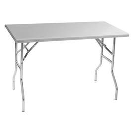 Polished Stainless Steel Restaurant Folding Table, 36"x24"x32"