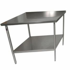 Silver Powder Coated Steel Kitchen Table
