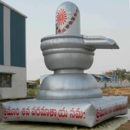 25 ft Silver PVC Polyester Shiva Lingam Statue