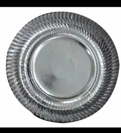 Silver Round Paper Eating Plate