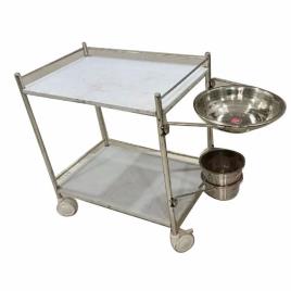 Silver Stainless Steel Hospital Dressing Trolley