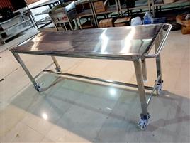 Silver Stainless Steel Morgue Table