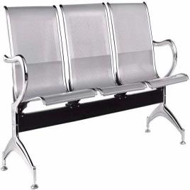 Silver 3 Seater Office Waiting Chair