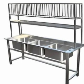 SS Sink with Rack