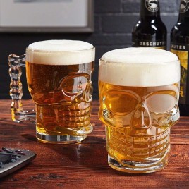 Skull Beer Glass for Home Bar, Set of 1