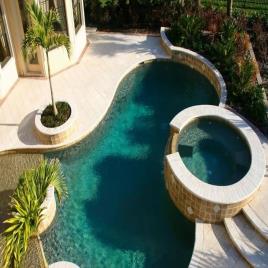 Sky Blue Fiberglass Residential Pool