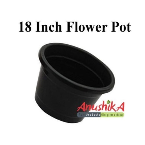 18 Inch Black Balcony Garden Pot