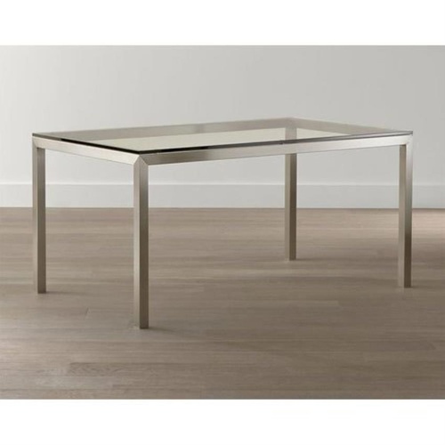 2 Feet SS Toughened Glass Tea Table, For Office