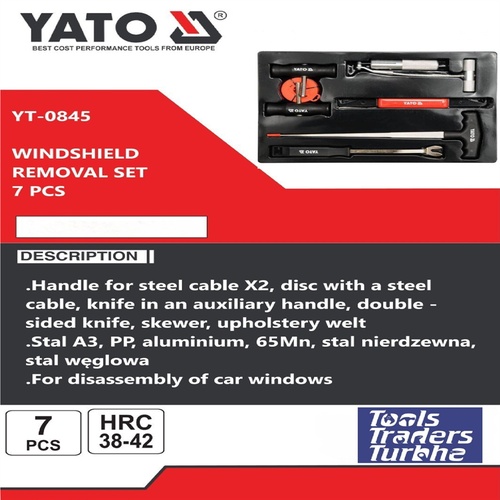 7 Pc Windshield Removal Tool Set