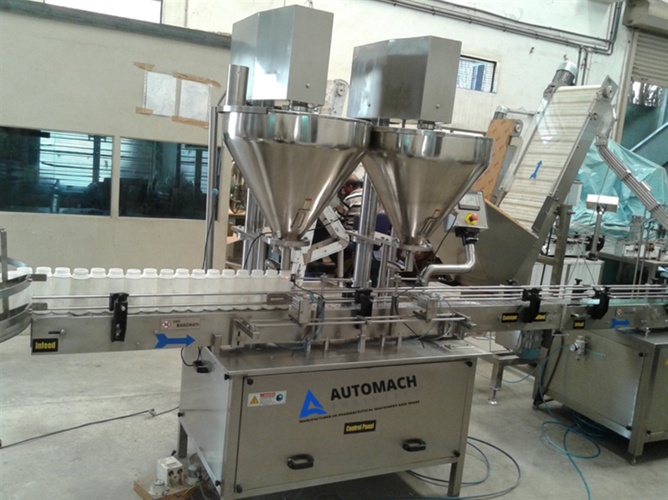Automated Double Head Auger Syrup Filler